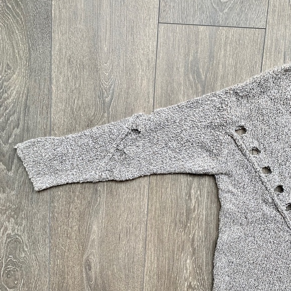 Anthropologie One Grey Day Grace Sweater Merino Wool Knit Marle Heathered Small - Picture 7 of 16
